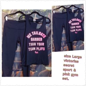Victoria's Secret Sport & Pink Gym Set - Black and Pink